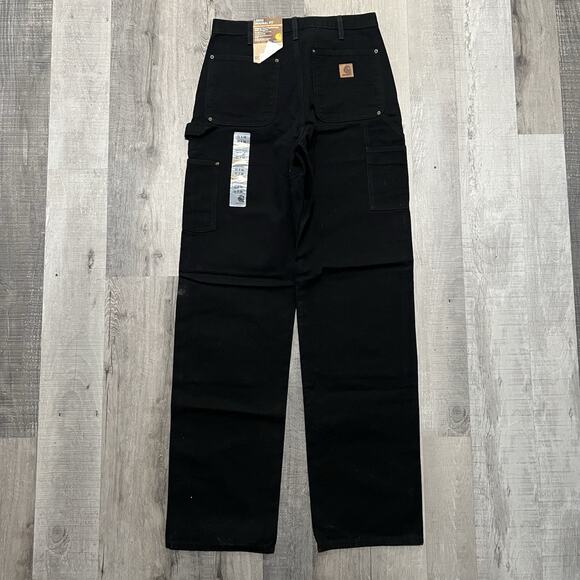 VTG Carhartt Double Knee Pants NWT 32x36 Black Canvas Jeans B136 BLK Carpenter